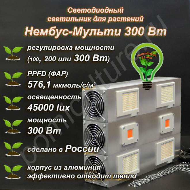 300Вт Нембус-Мульти" Quantum Board/Samsung 281b лампа дневного света квантум борд 100Вт 200ВТ 300BT, диммируемый, для растений, цветов, выращивания в теплицах